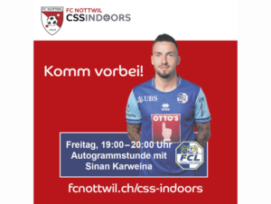 Mehr über den Artikel erfahren CSS Indoors – Autogrammstunde mit Sinan Karweina, FCL